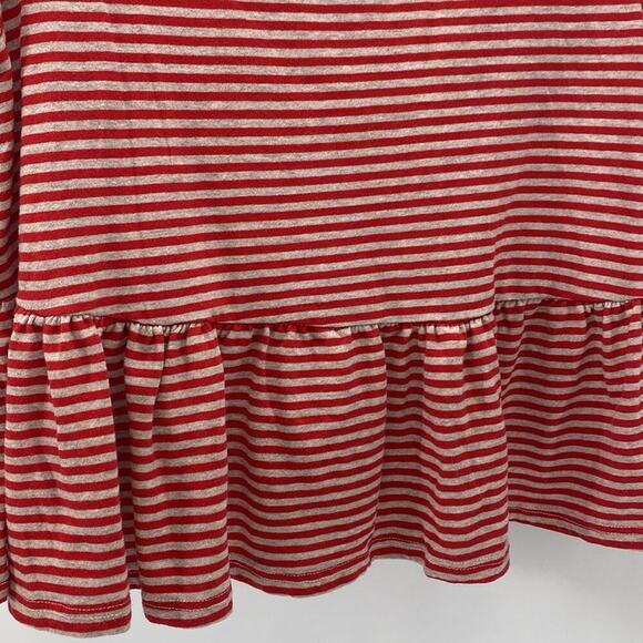 We The Free red striped tan peplum boxy shirt bohemian Gypsy hippie casual - Picture 4 of 7